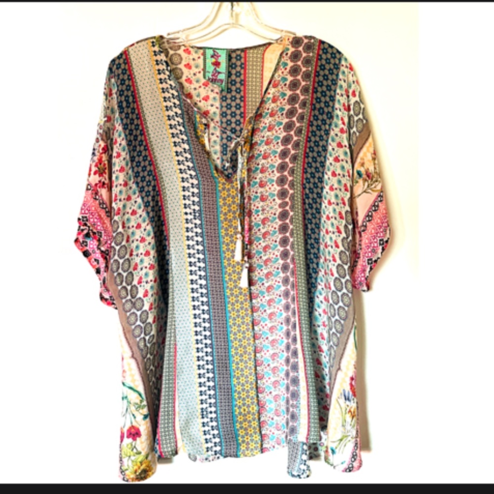 Johnny Was Silk Kimono Blouse